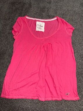 Y2K Hollister Pink Babydoll Top Empire Waist Short Sleeve Size Large
